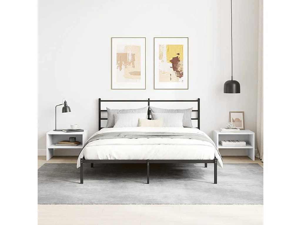 Mesitas de noche | Mesilla de noche 2 uds madera contrachapada blanco 40x30x30 cm