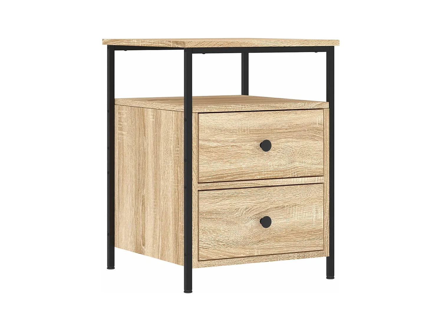 Mesitas de noche | Mesilla de noche 2 uds madera ingeniería roble Sonoma 44x45x60 cm