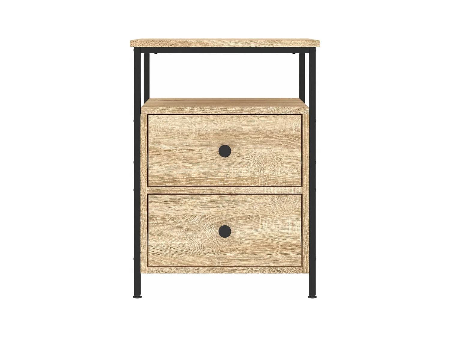 Mesitas de noche | Mesilla de noche 2 uds madera ingeniería roble Sonoma 44x45x60 cm