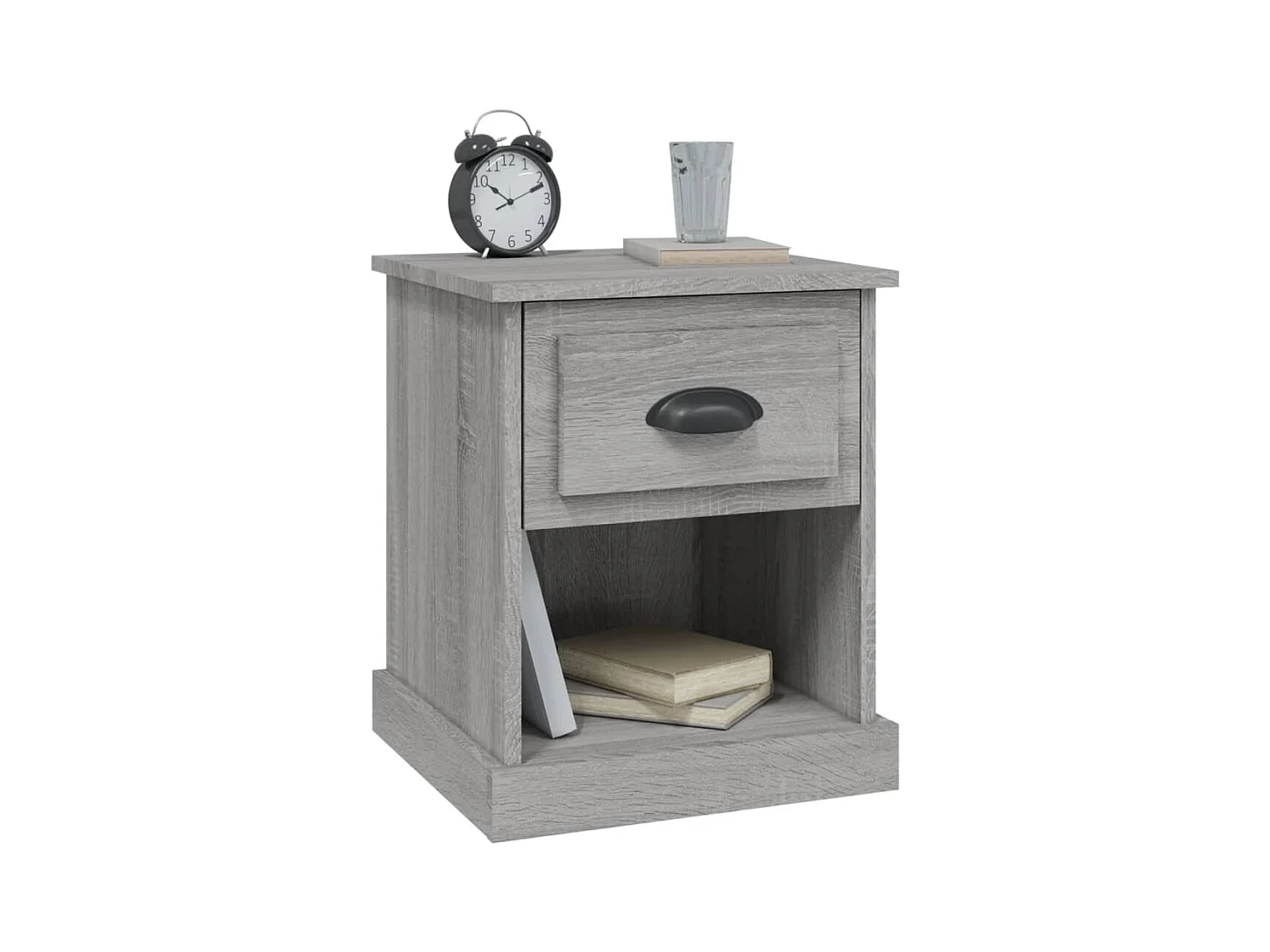 Tables de chevet lot de 2 avec compartiments ouverts sonoma gris 39x39x47,5cm bois ingénierie