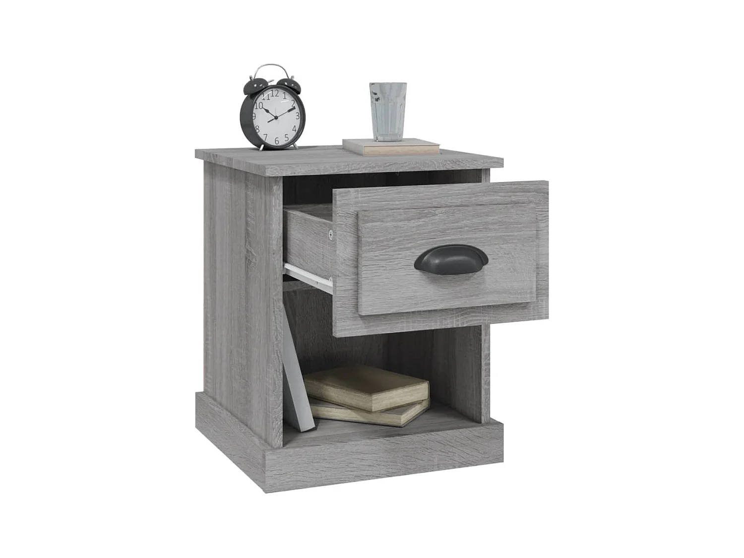 Tables de chevet lot de 2 avec compartiments ouverts sonoma gris 39x39x47,5cm bois ingénierie