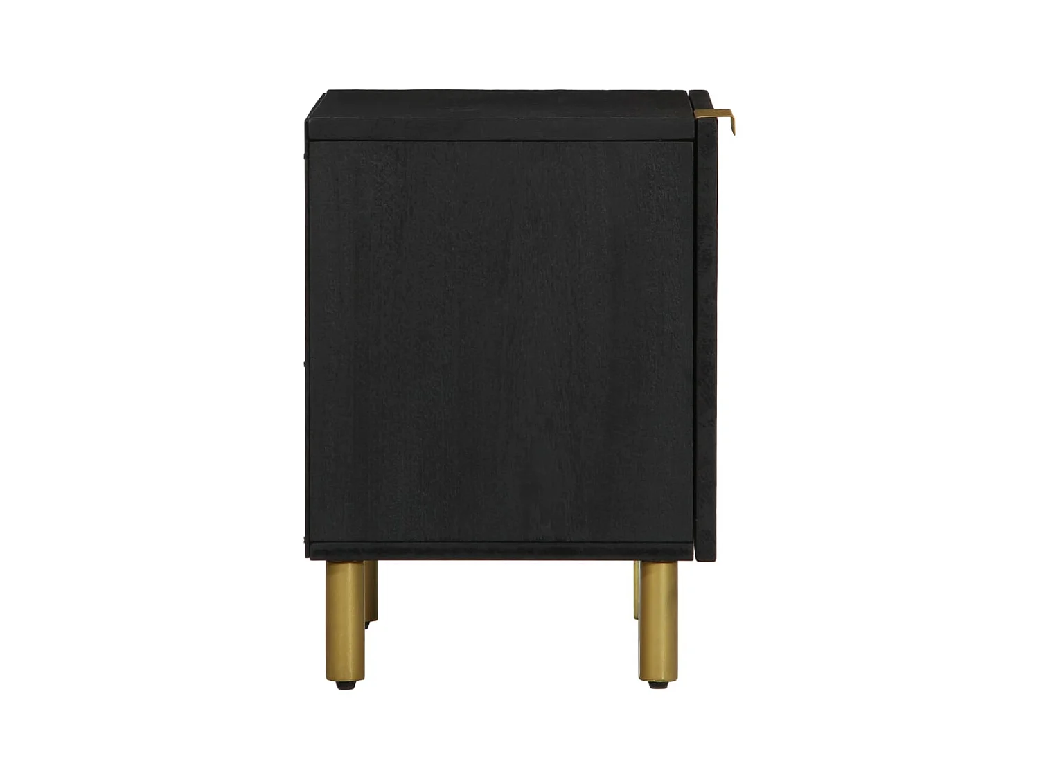 Mesitas de noche | Mesilla de noche 2 uds madera maciza de mango negro 40x33x46 cm