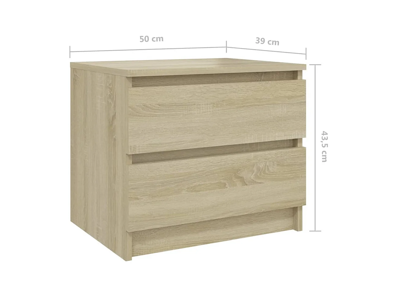 Mesitas de noche | Mesilla de noche 2 uds contrachapado roble Sonoma 50x39x43,5 cm