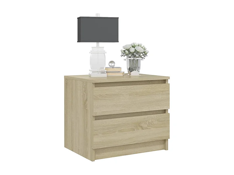 Nachttisch 2er Set-Beistelltisch Sonoma-Eiche 50x39x43,5 cm Holzwerkstoff SHL29723