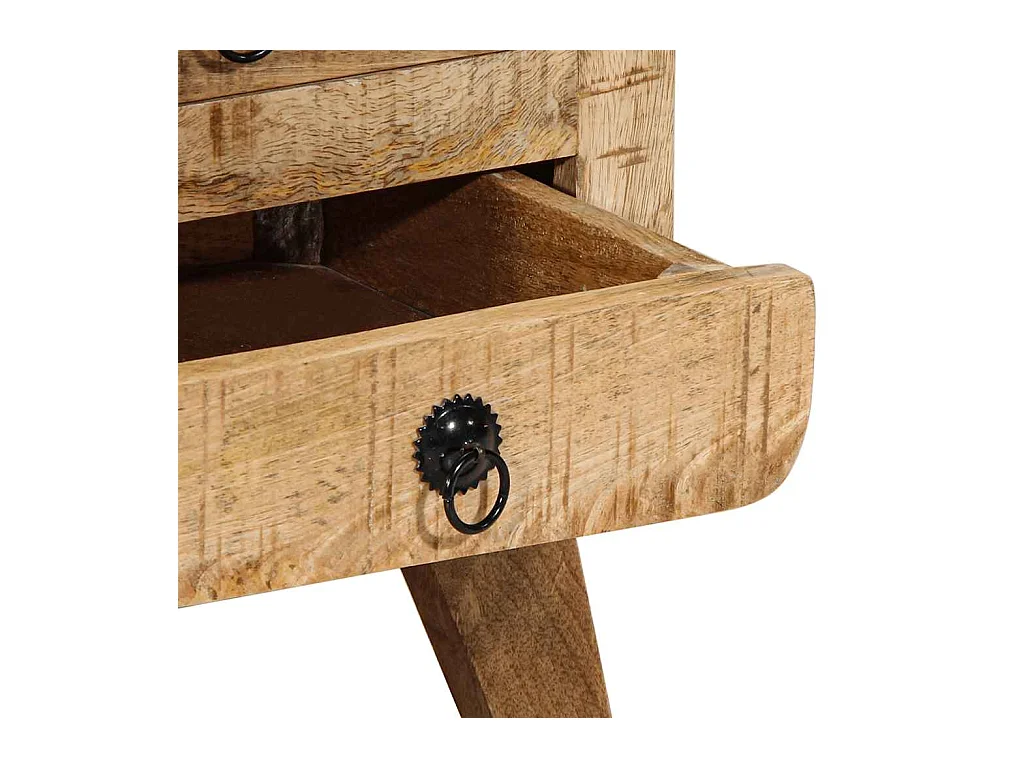 Mesa de Cabeceira | Criado-mudo Moderno 2 peças 37x32x50 cm mangueira áspera maciça