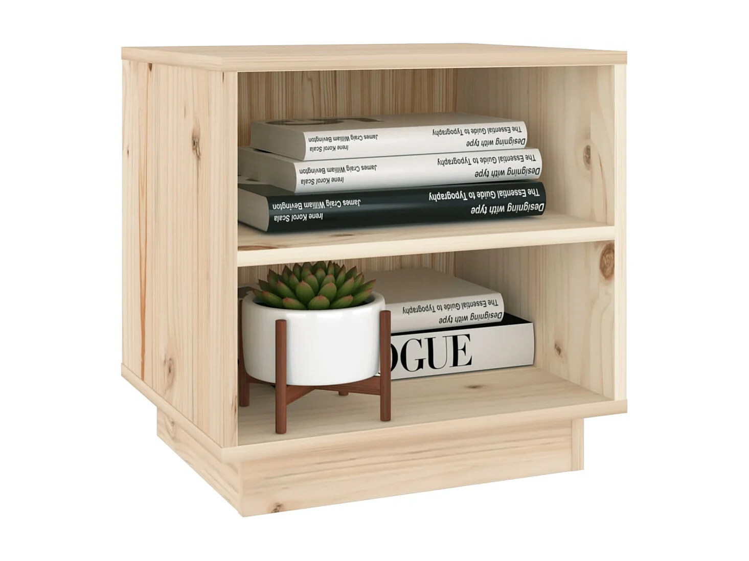 Nachttisch 2er Set-Beistelltisch-Nachttischkommode 40x34x40 cm Massivholz Kiefer SHL33123