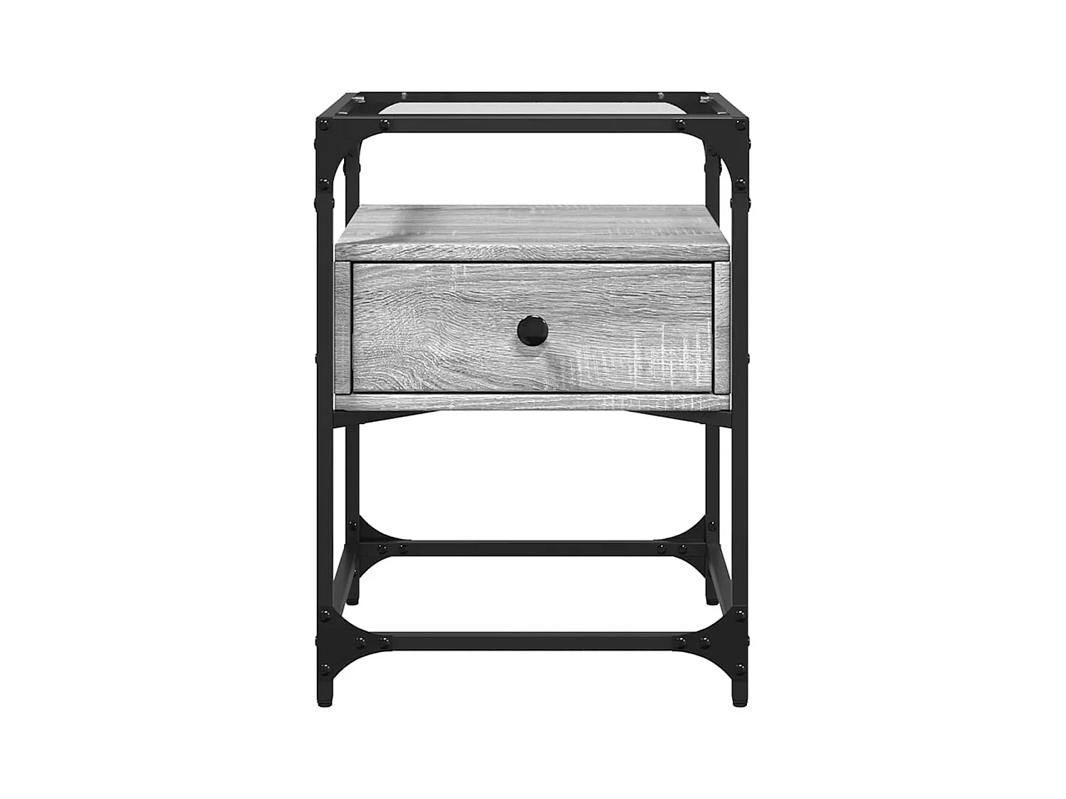 Mesita de noche | Mesilla de noche madera de ingeniería gris Sonoma 40x40x55 cm