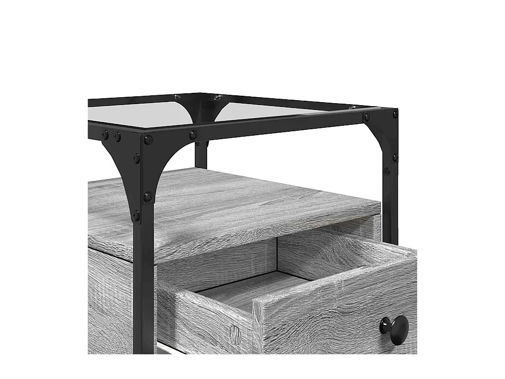 Mesita de noche | Mesilla de noche madera de ingeniería gris Sonoma 40x40x55 cm