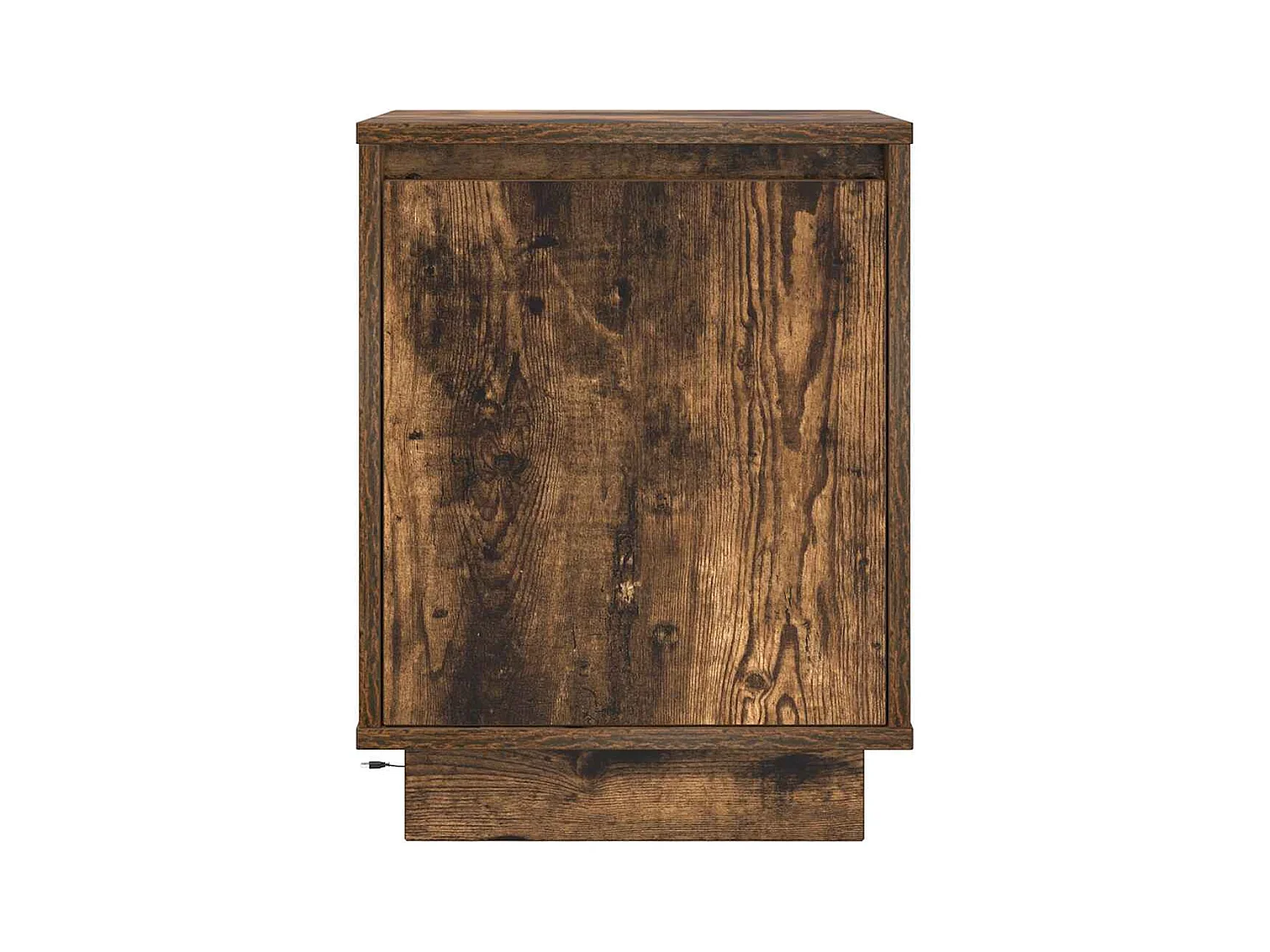 Mesilla de noche | Mesita de noche con luces LED roble ahumado 38x34x50 cm