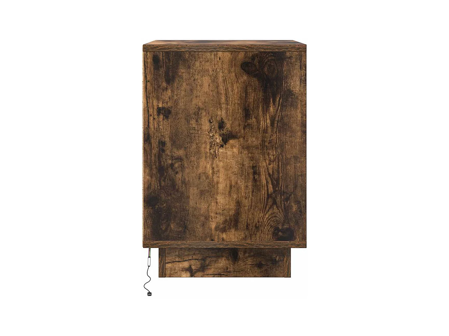 Mesilla de noche | Mesita de noche con luces LED roble ahumado 38x34x50 cm