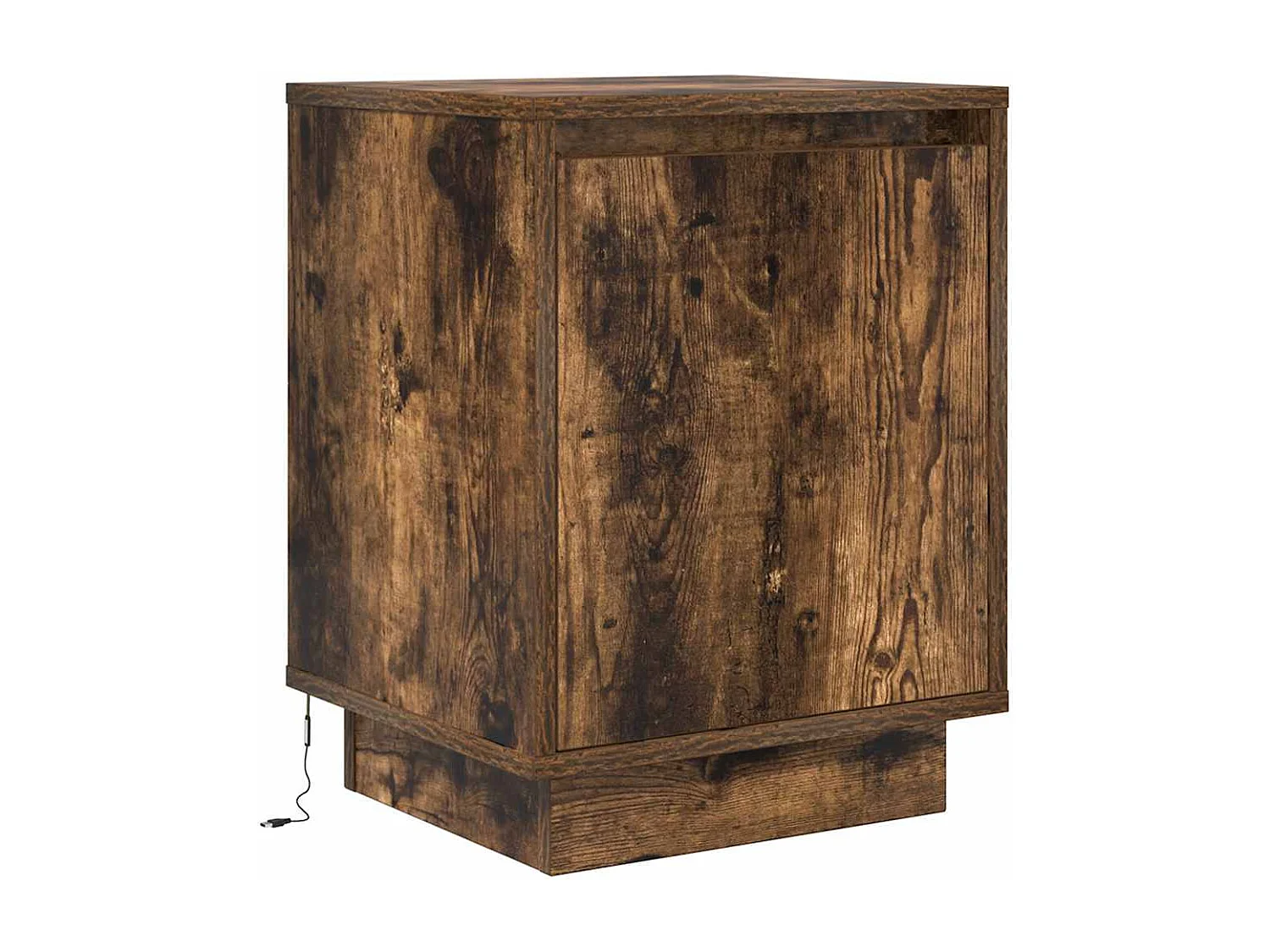 Nachttisch-Beistelltisch mit LED-Leuchten Räuchereiche 38x34x50 cm SHL63120