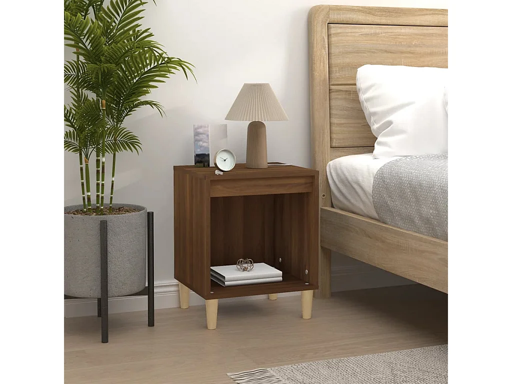 Table de chevet-Table d'appoint-Table de nuit Chêne marron 40x35x50 cm