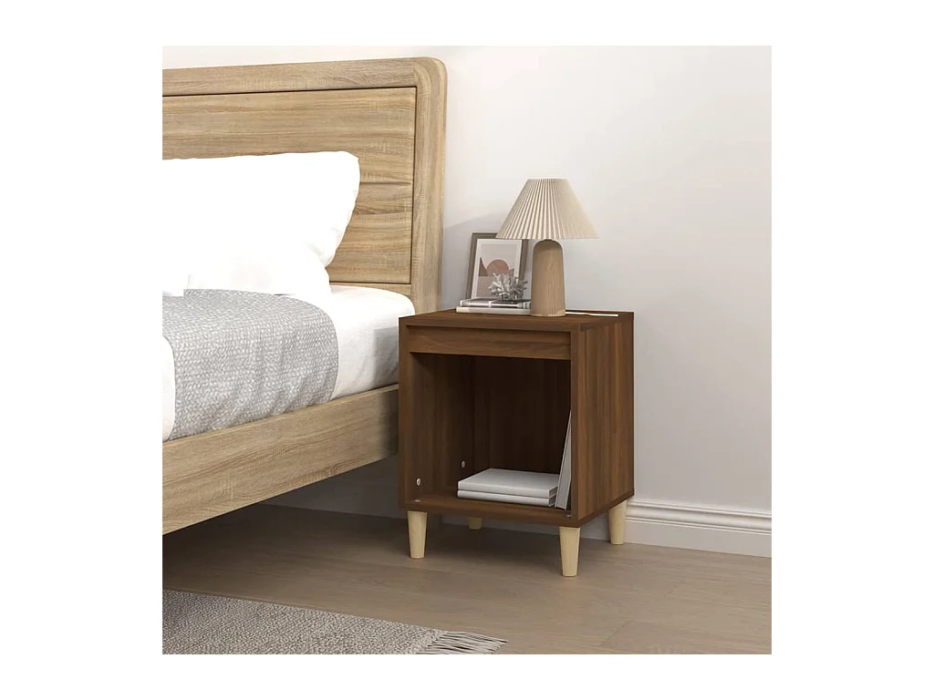 Mesita de noche | Mesilla de noche roble marrón 40x35x50 cm