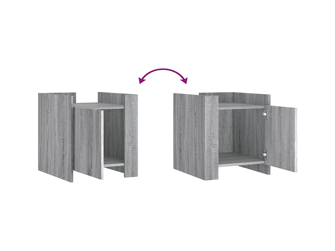 Mesita de noche | Mesilla de noche madera de ingeniería gris Sonoma 45x50x50 cm
