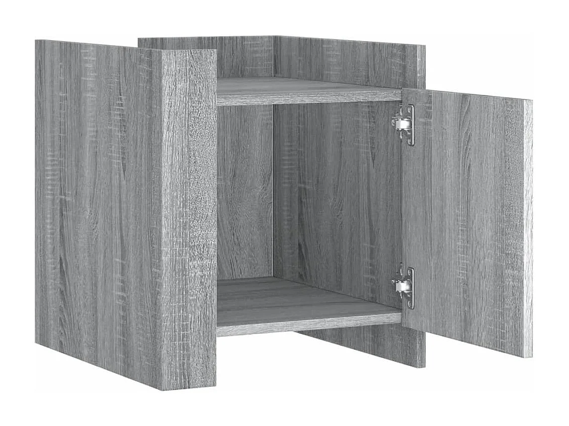 Nachttisch-Beistelltisch-Nachtschrank Grau Sonoma 45x50x50 cm Holzwerkstoff SHL44221