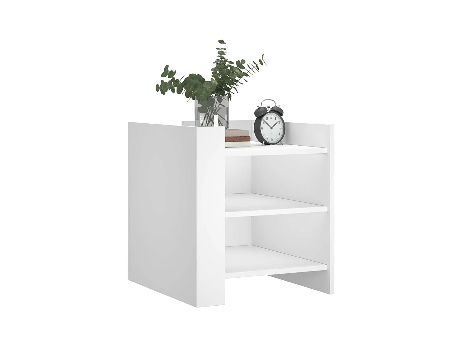 Table de chevet-Table d'appoint Compartiments ouverts blanc 45x50x50 cm bois d’ingénierie