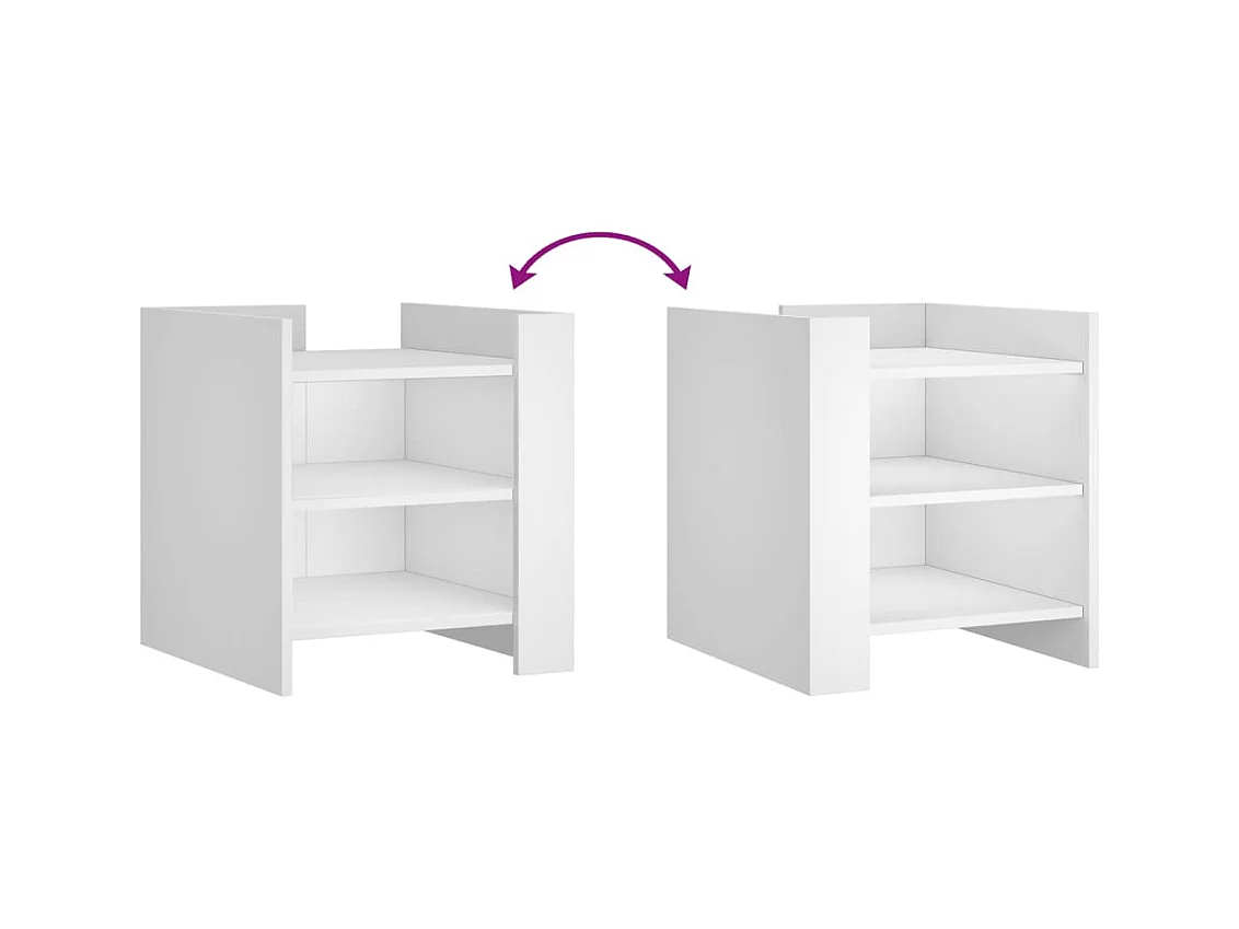Table de chevet-Table d'appoint Compartiments ouverts blanc 45x50x50 cm bois d’ingénierie