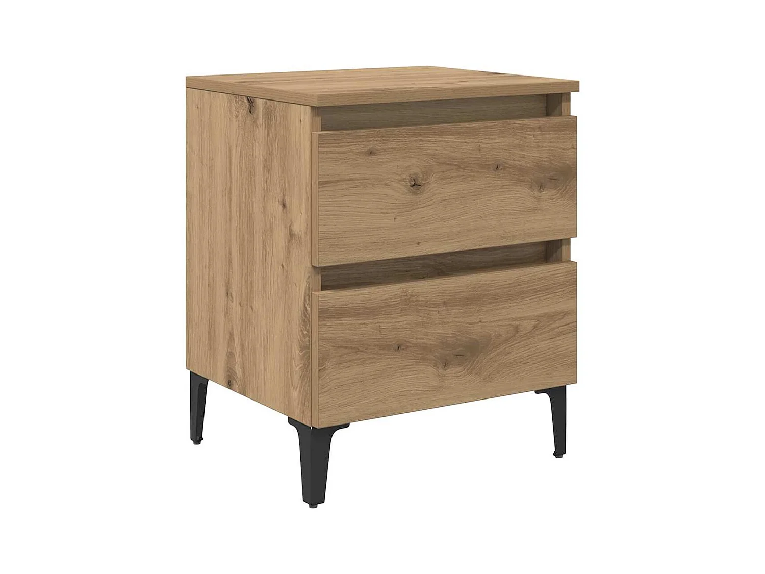 Table de chevet-Table de Nuit avec tiroir chêne artisanal 40x35x50 cm