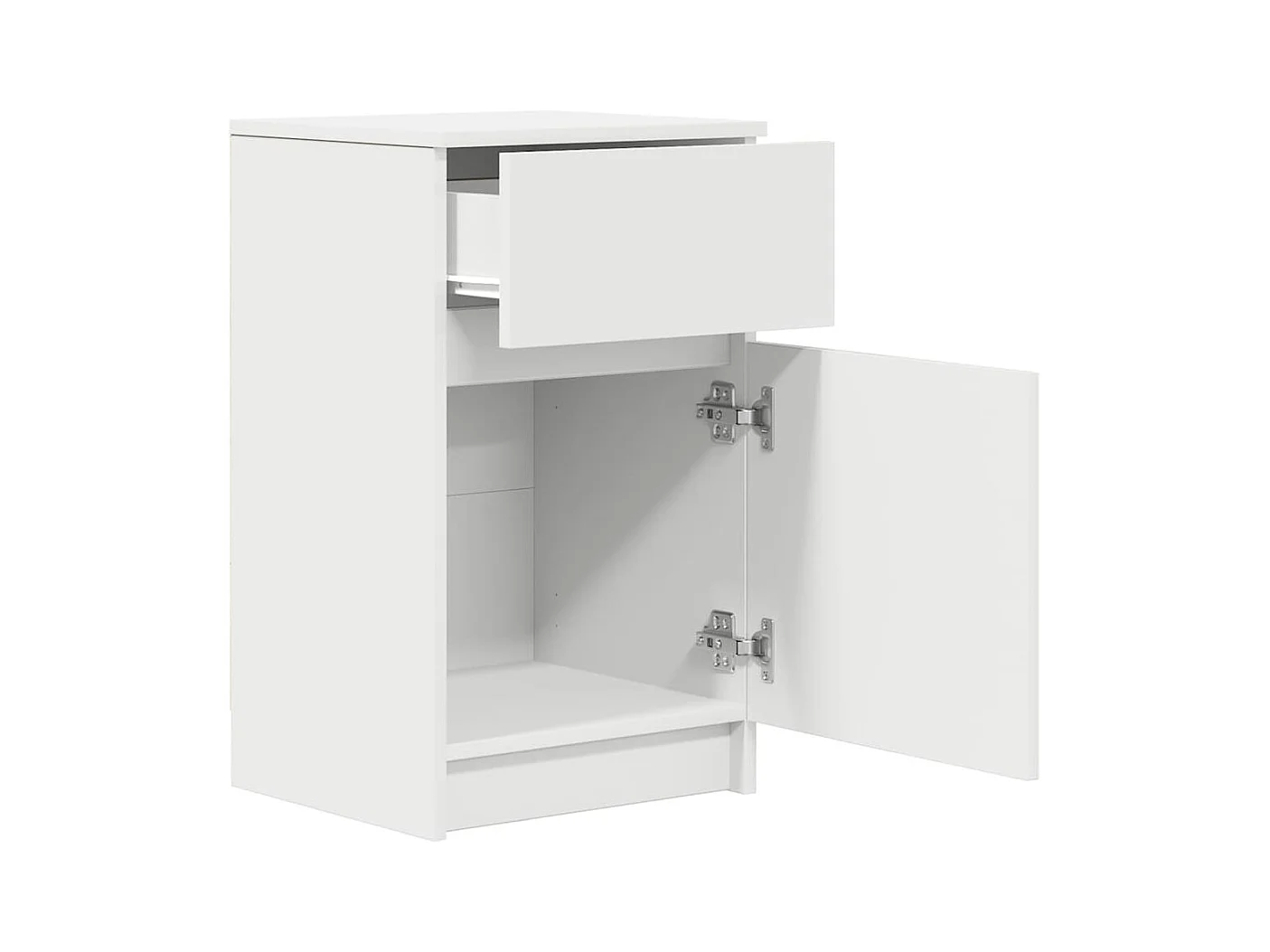 Mesillas de noche | Mesita de noche 2 uds. Madera de ingeniería blanca 39x35x65cm