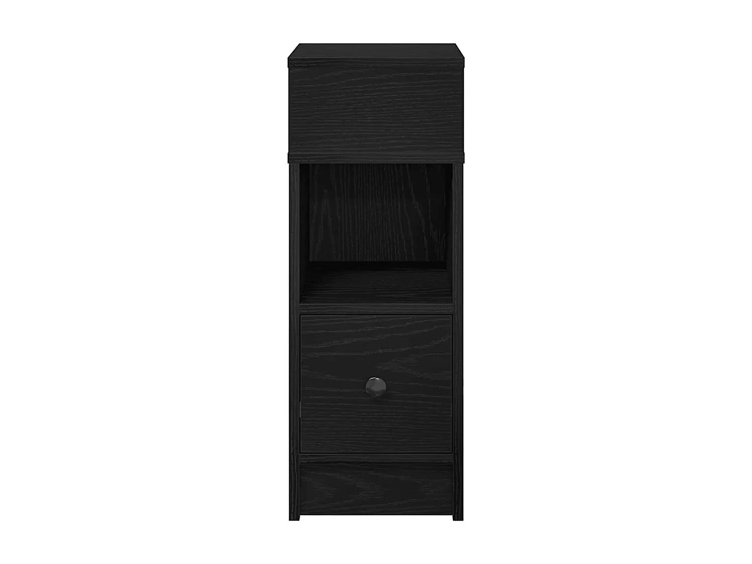 Mesilla de noche | Mesita de noche con cajón negro 25x31x66 cm