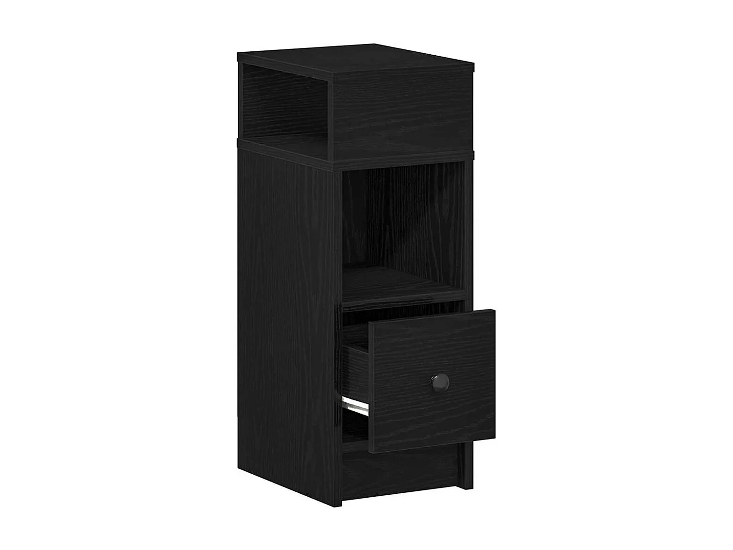 Nachttisch-Beistelltisch mit Schublade Schwarz 25x31x66 cm SHL70783