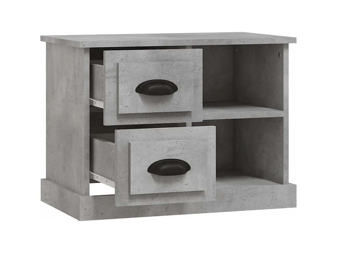 Mesita de noche | Mesilla de noche gris hormigón 60x35,5x45 cm