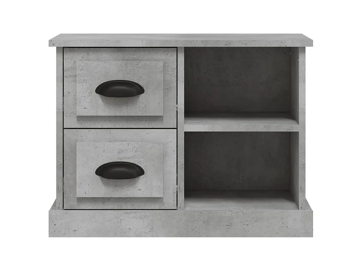 Mesita de noche | Mesilla de noche gris hormigón 60x35,5x45 cm
