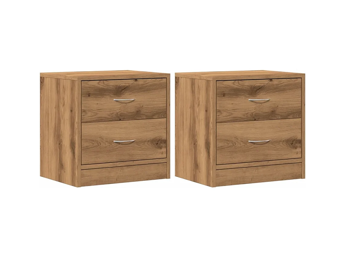 Tables de chevet lot de 2 avec rangement chêne artisanal bois d'ingénierie