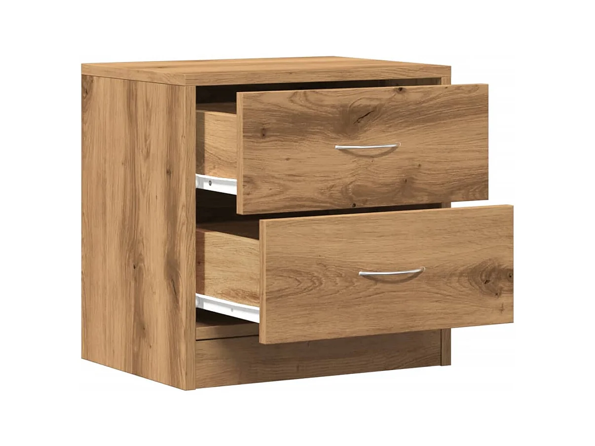 Tables de chevet lot de 2 avec rangement chêne artisanal bois d'ingénierie