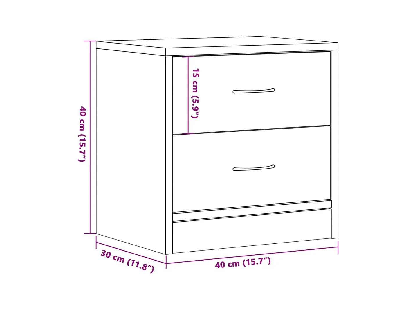 Tables de chevet lot de 2 avec rangement chêne artisanal bois d'ingénierie