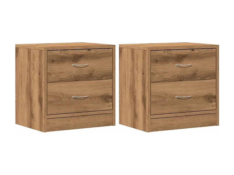 Tables de chevet lot de 2 avec rangement chêne artisanal bois d'ingénierie