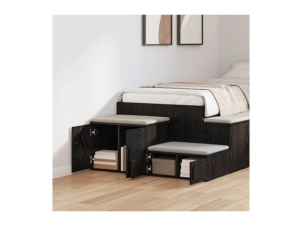 Mueble de almacenaje | Cabinete de Noche | Mesa auxiliar Roble negro 118x41x40 cm