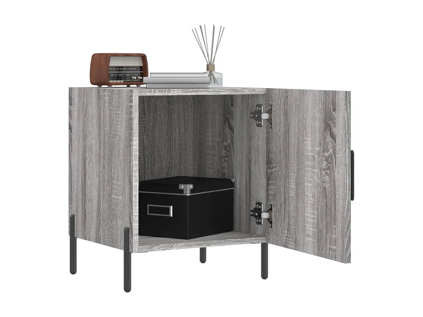 Nachttisch-Beistelltisch Grau Sonoma 40x40x50 cm Holzwerkstoff SHL41490