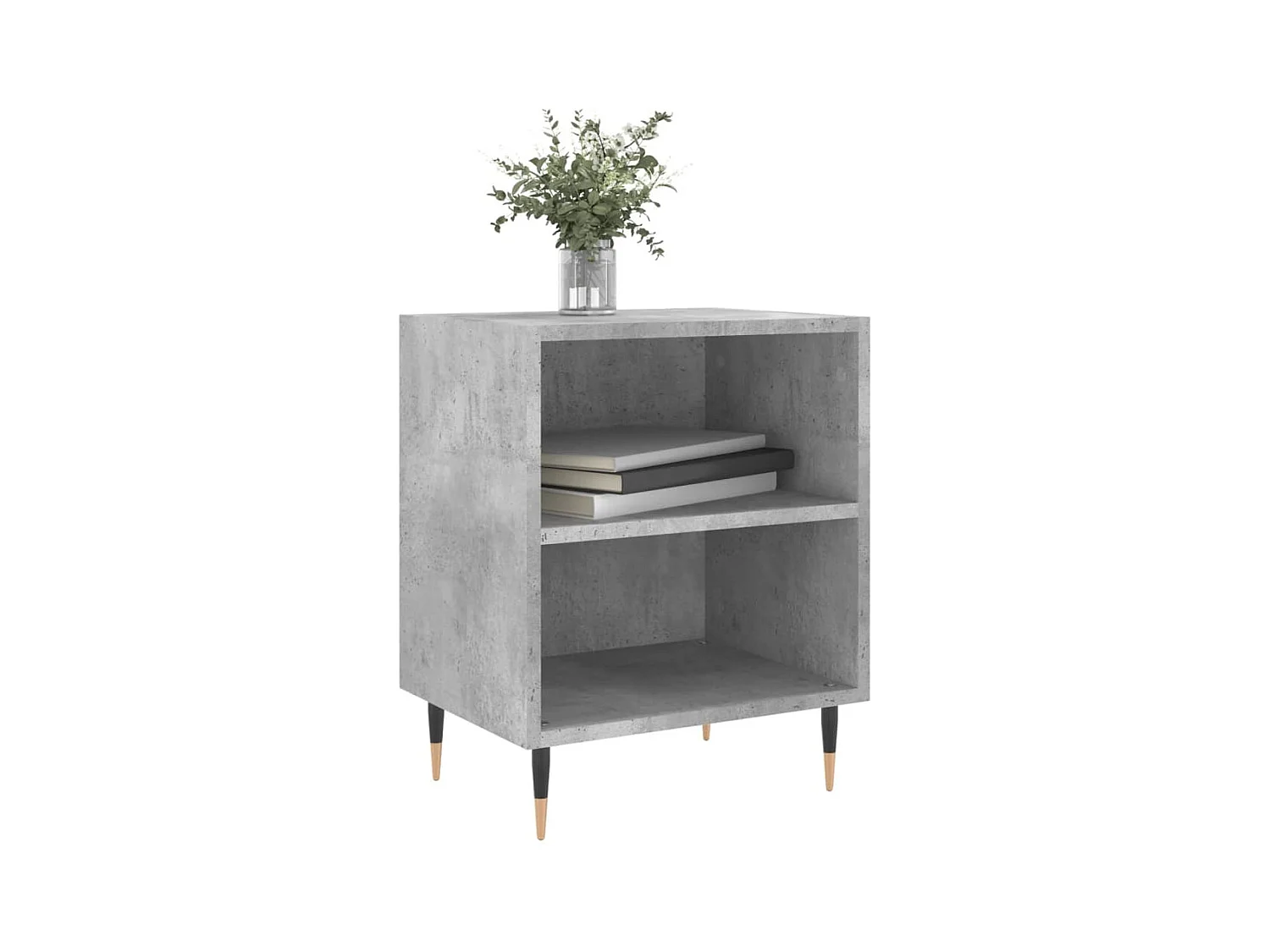 Mesitas de noche | Mesilla de noche 2 uds madera gris hormigón 40x30x50 cm