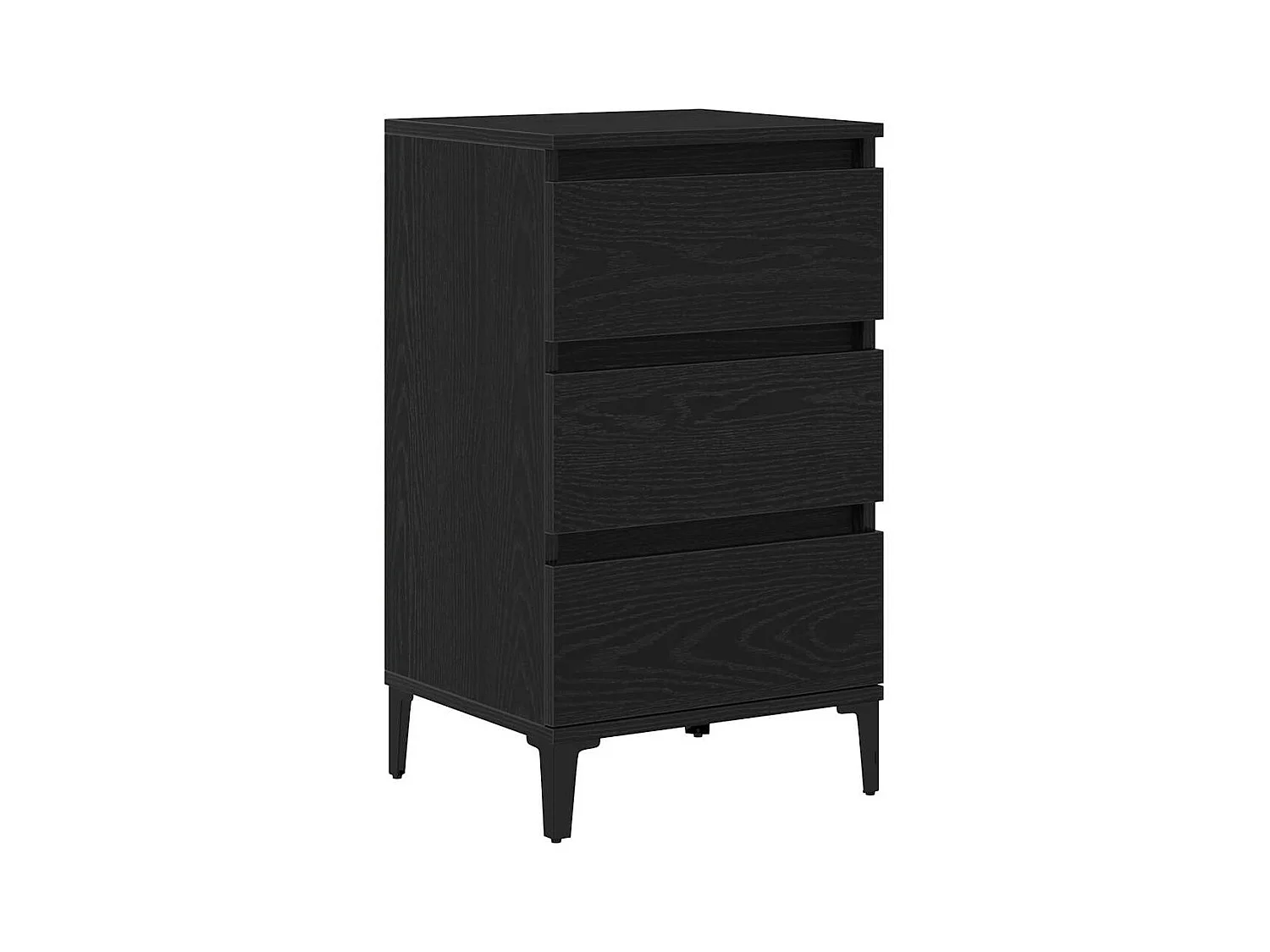 Mesita de Noche | Armario de Noche | Mesilla de noche con cajón Roble Negro 40x35x70 cm