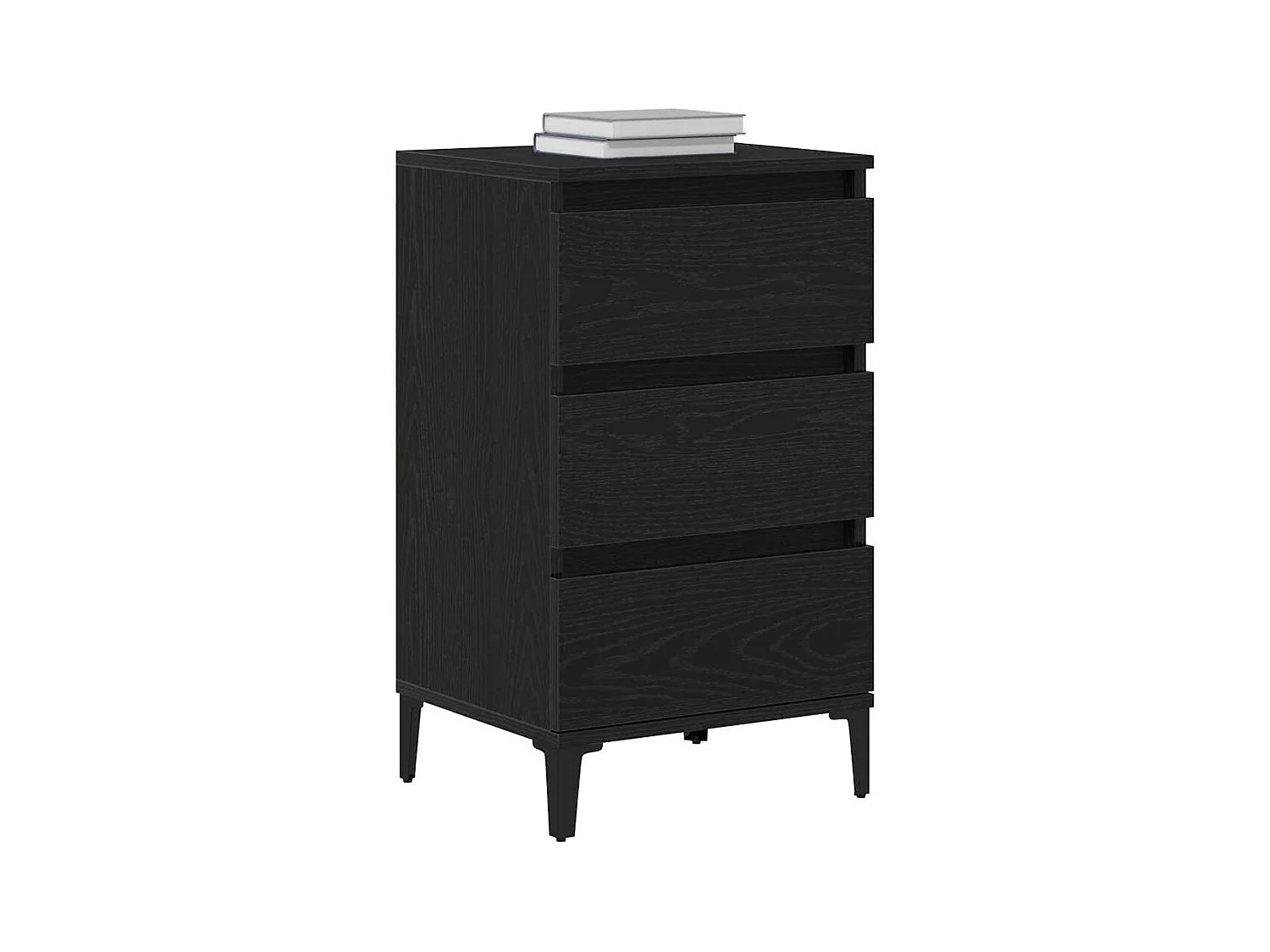 Mesita de Noche | Armario de Noche | Mesilla de noche con cajón Roble Negro 40x35x70 cm