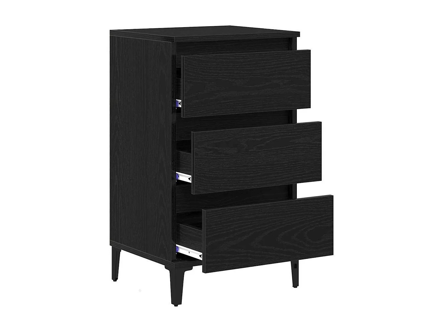 Mesita de Noche | Armario de Noche | Mesilla de noche con cajón Roble Negro 40x35x70 cm