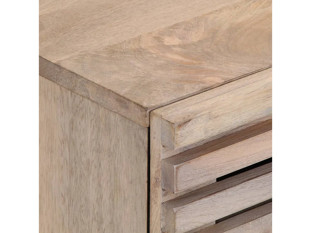 Mesita de noche | Mesilla de noche madera maciza mango blanqueado 40x34x46 cm