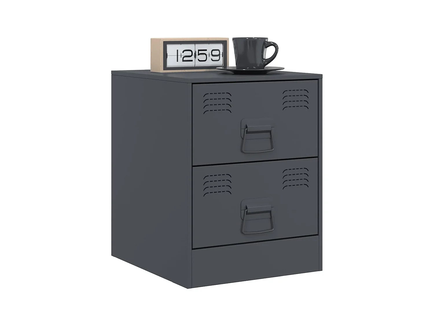 Table de chevet Étroite-Table d'appoint-Table de nuit anthracite 34,5x39x44 cm acier