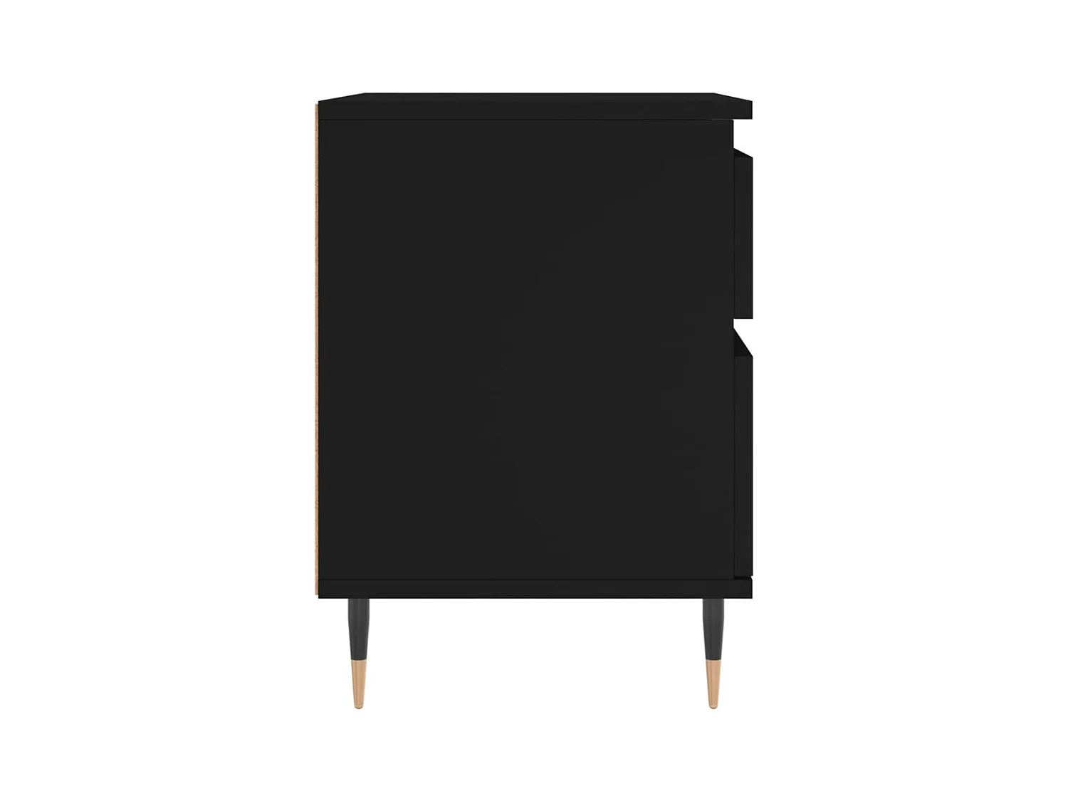 Mesita de noche | Mesilla de noche madera contrachapada negro 40x35x50 cm