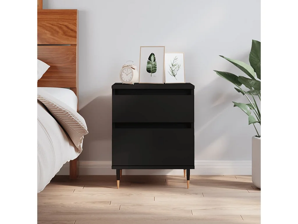 Nachttisch-Beistelltisch Schwarz 40x35x50 cm Holzwerkstoff SHL70282