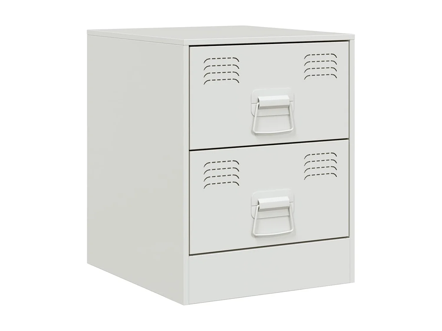 Nachttisch 2er Set-Beistelltisch-Nachttischkommode Weiß 34,5x39x44 cm Stahl SHL95450