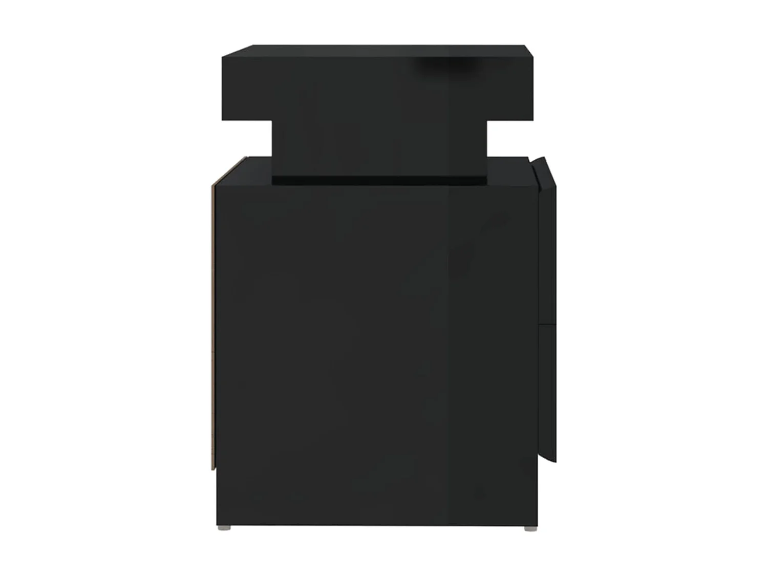 Nachttisch-Beistelltisch Hochglanz-Schwarz 45x35x52 cm Holzwerkstoff SHL88156
