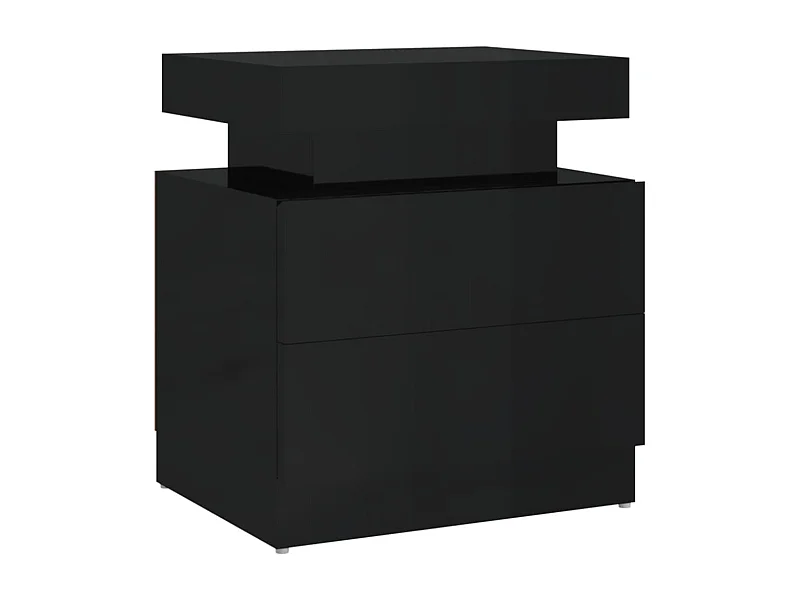 Nachttisch-Beistelltisch Hochglanz-Schwarz 45x35x52 cm Holzwerkstoff SHL88156