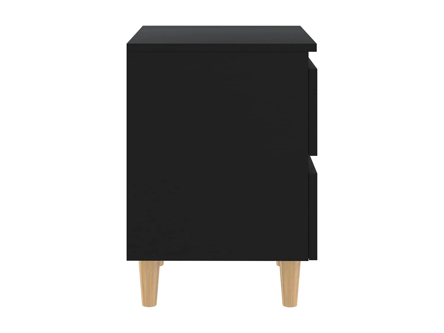 Mesita de noche | Mesilla de noche patas de madera pino maciza negro 40x35x50 cm