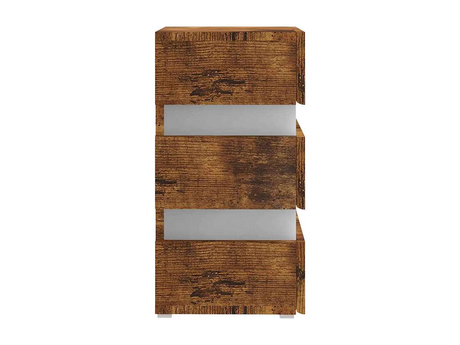 Mesita de noche | Mesilla de noche LED madera ingeniería roble ahumado 45x35x67 cm