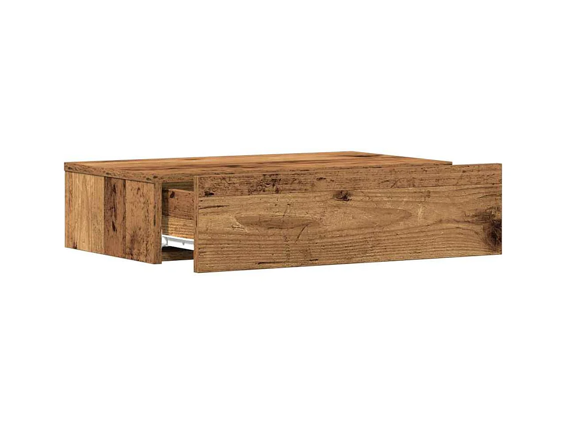 Table de chevet-Table d'appoint vieux bois 60x35 cm bois d'ingénierie
