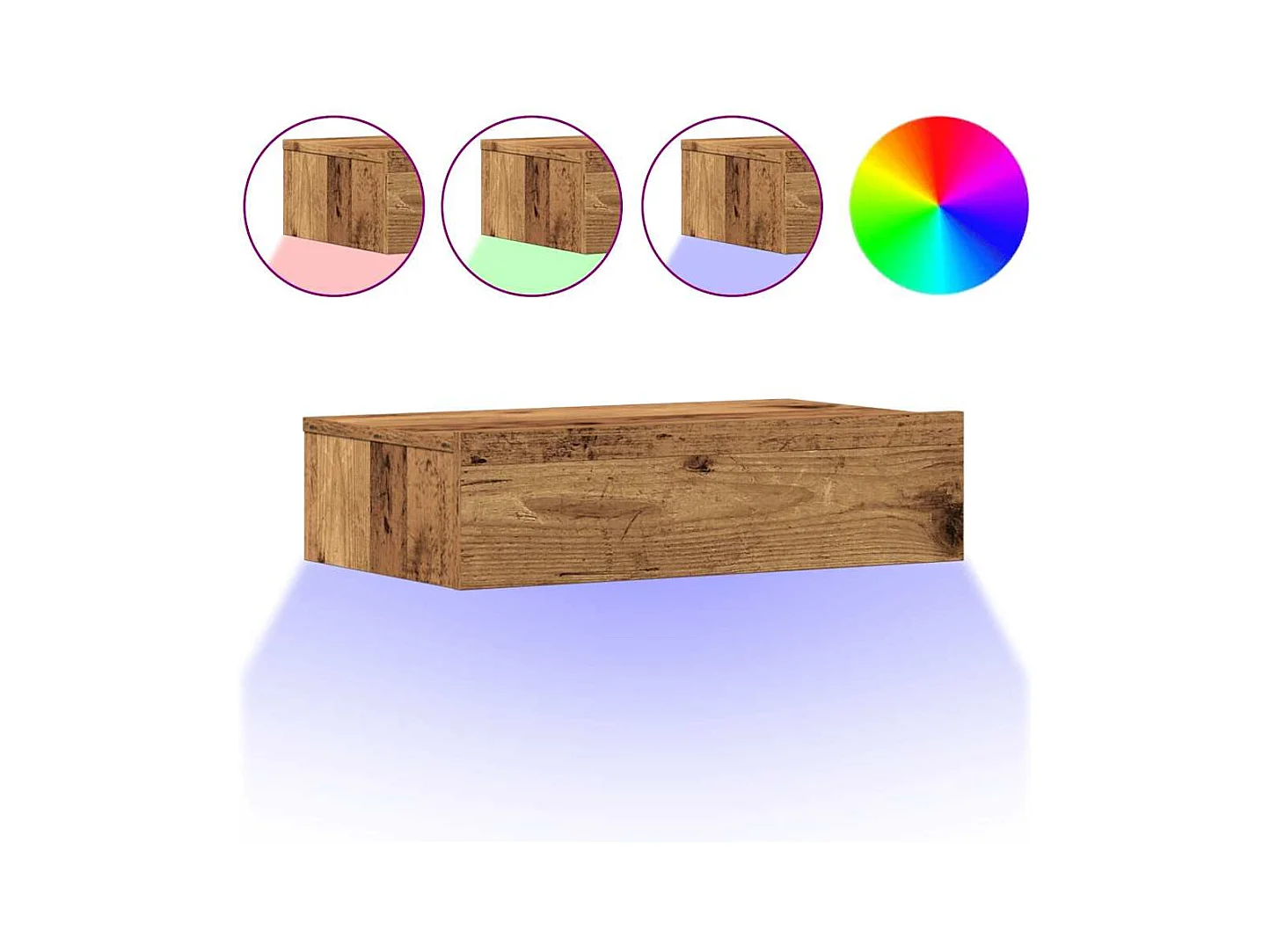 Mesilla de noche | Mesita de noche de madera antigua 60x35cm madera de ingeniería