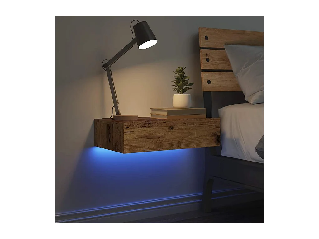 Mesilla de noche | Mesita de noche de madera antigua 60x35cm madera de ingeniería