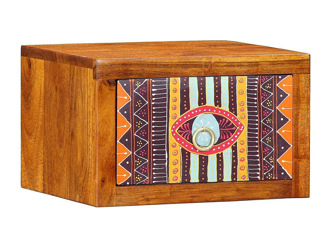 Mesita de Noche | Armario de Noche Marrón 35x30x22 cm madera maciza de acacia